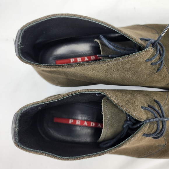 Prada Men's Brown Suede Chukka Boots Shoes Prada Size 9 US size 10 - Picture 6 of 8